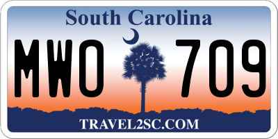 SC license plate MWO709