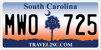 SC license plate MWO725