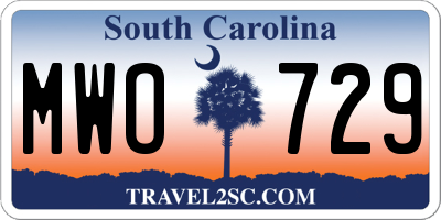 SC license plate MWO729