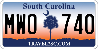 SC license plate MWO740