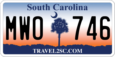 SC license plate MWO746