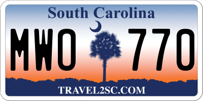 SC license plate MWO770