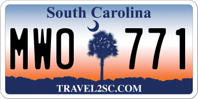 SC license plate MWO771