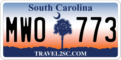 SC license plate MWO773