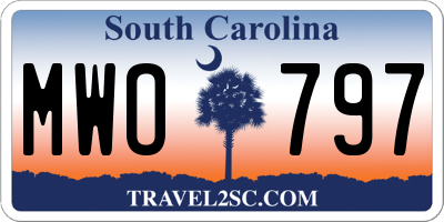 SC license plate MWO797