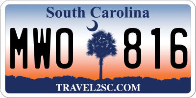 SC license plate MWO816