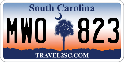 SC license plate MWO823