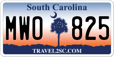 SC license plate MWO825