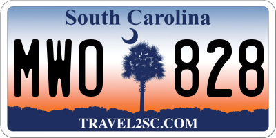 SC license plate MWO828