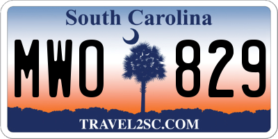 SC license plate MWO829