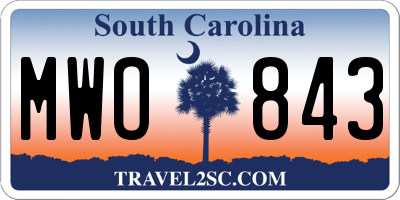 SC license plate MWO843