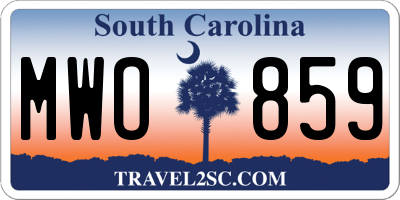SC license plate MWO859