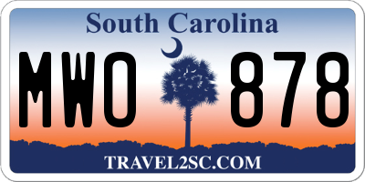 SC license plate MWO878