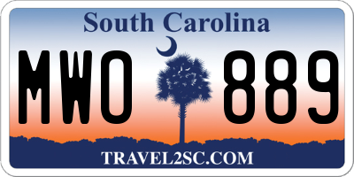 SC license plate MWO889
