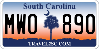 SC license plate MWO890