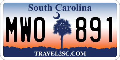 SC license plate MWO891