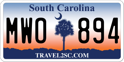 SC license plate MWO894