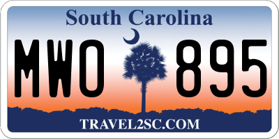 SC license plate MWO895