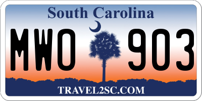 SC license plate MWO903