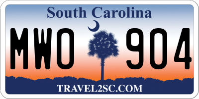 SC license plate MWO904