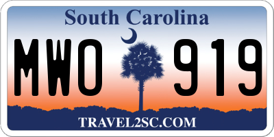 SC license plate MWO919