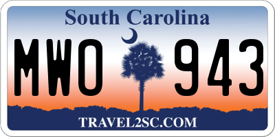 SC license plate MWO943