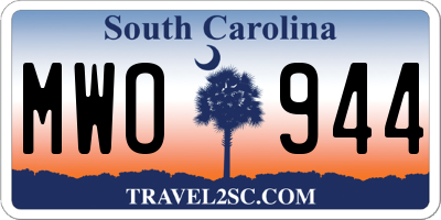 SC license plate MWO944