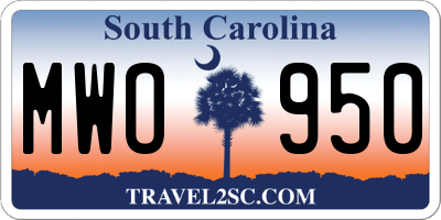SC license plate MWO950