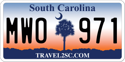 SC license plate MWO971