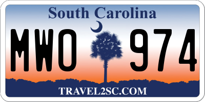 SC license plate MWO974