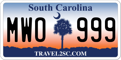 SC license plate MWO999