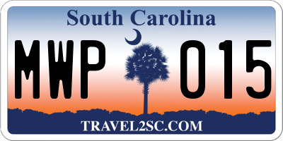 SC license plate MWP015