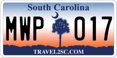 SC license plate MWP017