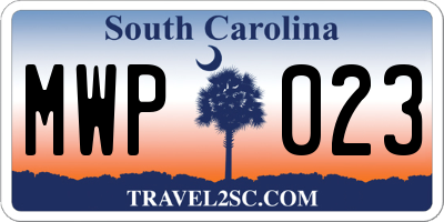 SC license plate MWP023