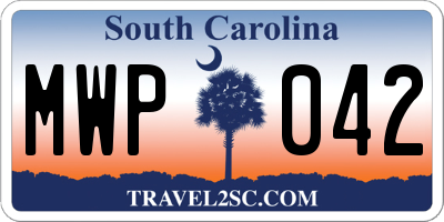 SC license plate MWP042