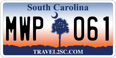 SC license plate MWP061