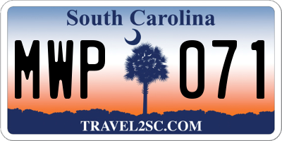 SC license plate MWP071