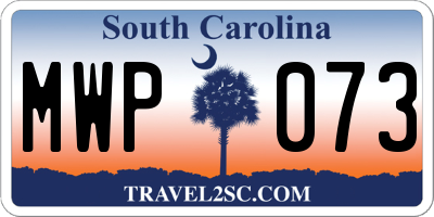 SC license plate MWP073