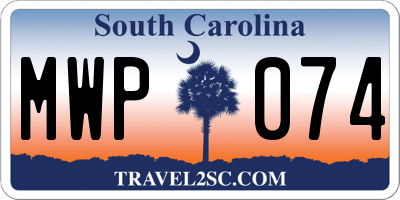 SC license plate MWP074