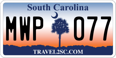 SC license plate MWP077