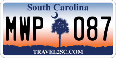 SC license plate MWP087