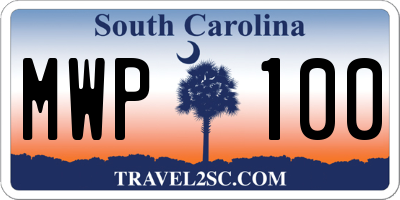 SC license plate MWP100