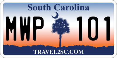 SC license plate MWP101