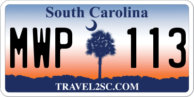 SC license plate MWP113