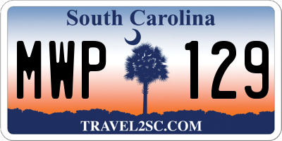SC license plate MWP129