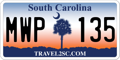SC license plate MWP135