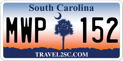 SC license plate MWP152
