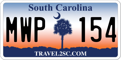 SC license plate MWP154
