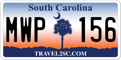 SC license plate MWP156