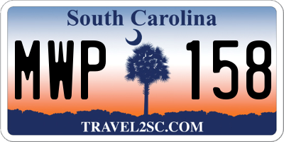 SC license plate MWP158
